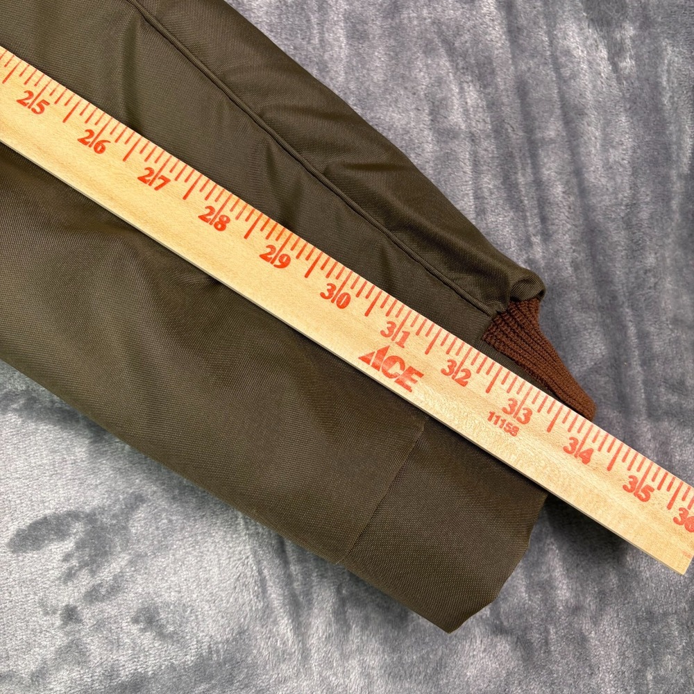 VTG 1980s Sears The Men's Store Sherpa Lined Jacket Size 44 Olive Green Workwear - Picture 10 of 15